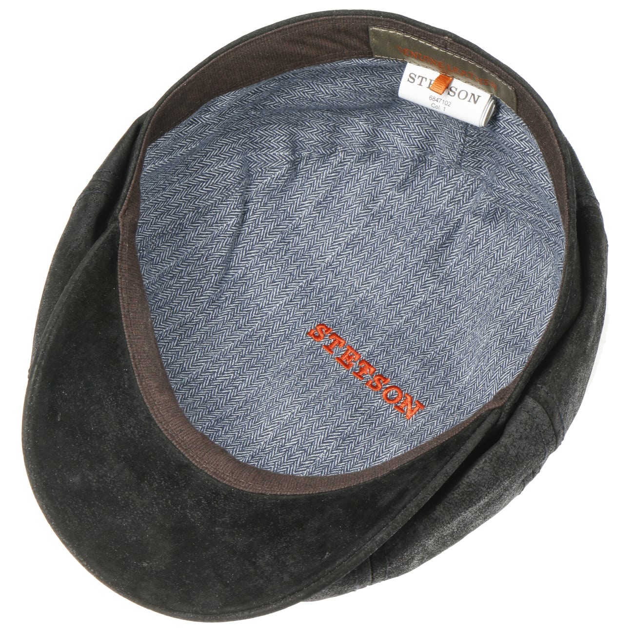 Hatteras Pigskin Leather Newsboy Cap by Stetson